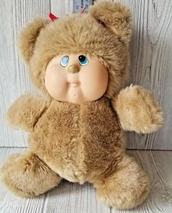1983 HASBRO SOFTIES UNDER BEAR Brown Teddy with RED BOWS Vintage - Picture 1 of 7