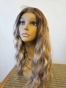 NEW OMBRE CHAMPAGNE WAVY BLONDE LACE FRONT WIG - Picture 1 of 7