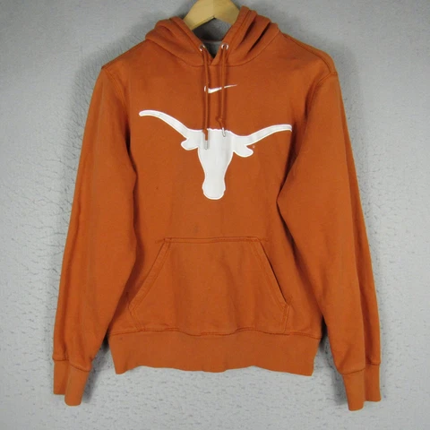 Texas Longhorns Hoodie Mens Medium Orange Sweater Sweatshirt Center Swoosh Nike Cover