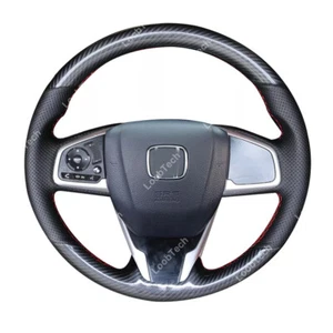 Hand-Sewing Steering Wheel Wrap Cover Leather Interior Wrap For Honda Civic 10th - Picture 1 of 12