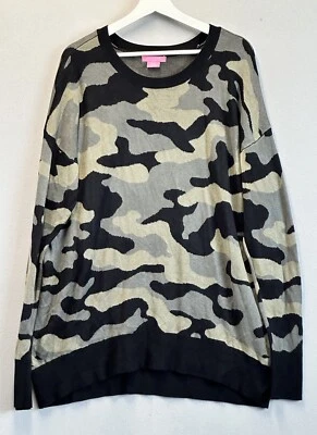 Isaac Mizrahi Women’s Plus Sz 2XL Over-size Camo Crewneck Viscose Blend Sweater - Image 1 of 4