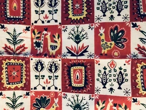 MCM VTG Waverly Chalet Swiss Folk Art Pennsylvania Dutch Style Remnant 30" X 12" - Picture 1 of 8