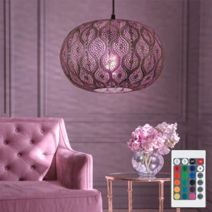 Lampada Pendente Telecomando LED Dimmerabile Sala da Pranzo Orientale RGB - Foto 1 di 12