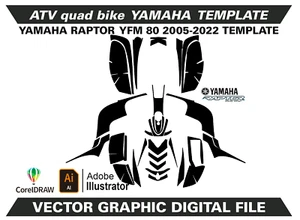 YAMAHA YFM-R Raptor 80 2003-2022 template Vector format AI CDR EPS A53 - Picture 1 of 1