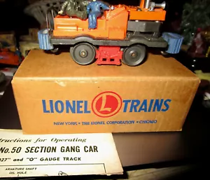 VTG LIONEL #50 GANG CAR in ORIG BOX w/ INSERT INSTRUCTIONS RUNS NICE - Picture 1 of 10