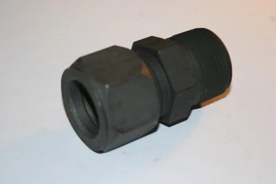 1" Tube Flareless x 1"  MNPT Steel Hydraulic Fitting Parker Ferulok 16 FBU-S - Image 1 of 4