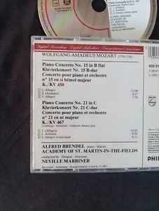 Brendel ALFRED BRENDEL Mozart Konzerte K450 467 Klavierkonzert 15 Bb 21 C CD - Bild 1 von 2