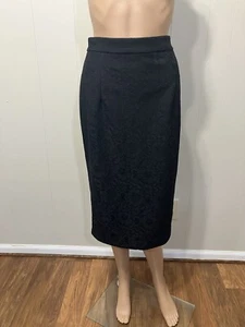 NWT! Women's "Jennifer Lopez" Fully Lined Rear Zip Black Straight Pencil Skirt 6 - Picture 1 of 13