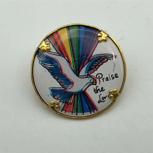 Praise The Lord Anstecknadel Taube Farbspektrum Brosche Hutnadel Vintage Hongkong - Bild 1 von 12