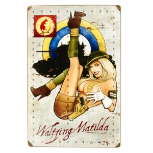 British WWII Vintage Metal Sign, Waltzing Matilda of the British Desert Rats - Picture 1 of 1