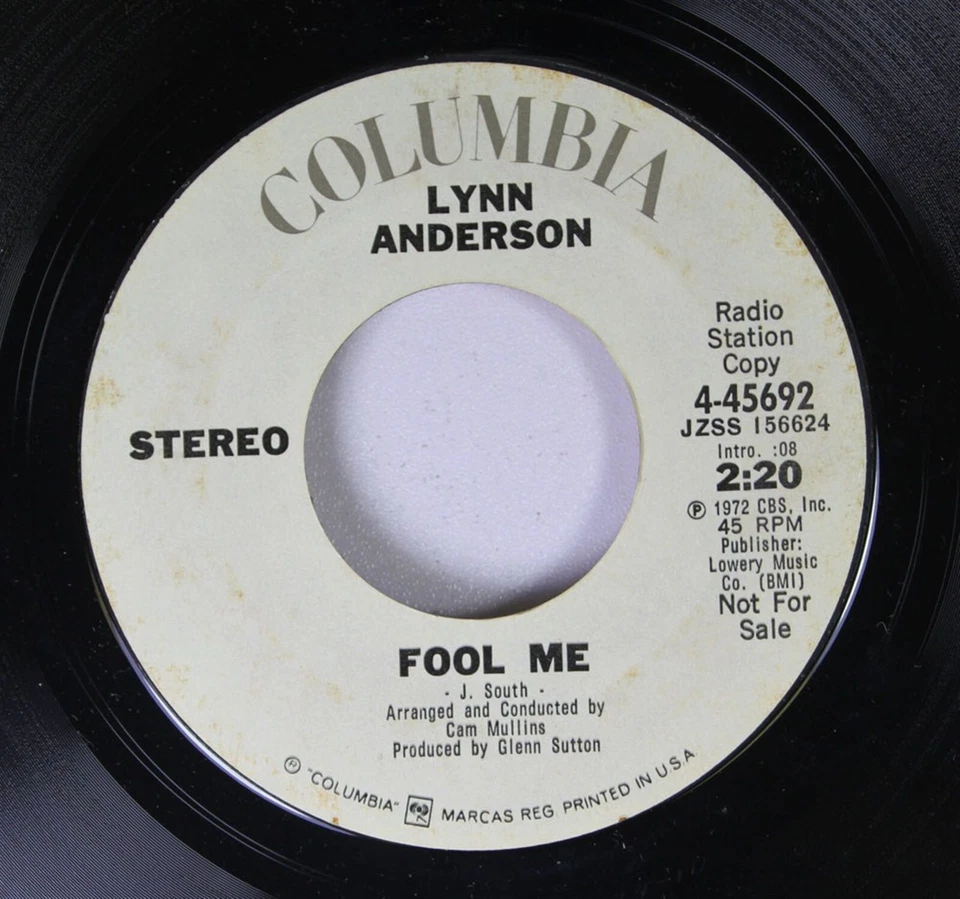 Country Promo NM! 45 Lynn Anderson Fool Me / Fool Me on Columbia - Image 1 of 2