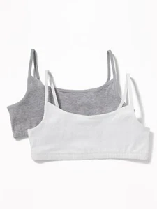 Old Navy 2-pk Girls Cami Bras - Gray & White - XL (14/16) - #136515 - Picture 1 of 1