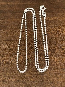 New 925 Sterling Silver Beaded  16” Chain Necklace 1.5mm - Bild 1 von 7