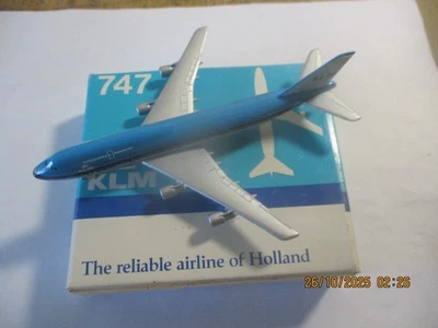 KLM 747 Royal Dutch Airlines avión metal fundido Holland Schabak 901/5 con caja Foto 1 de 4