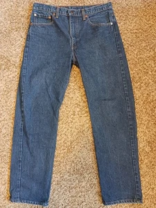 Vintage Levis 505 Denim Blue Jeans Mens 34x30 Regular Fit Made in Canada - Picture 1 of 15