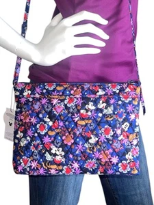 Vera Bradley Disney Mickey & Minnie’s Sweet Floral Blue Large Hipster Bag, NWT - Picture 1 of 10