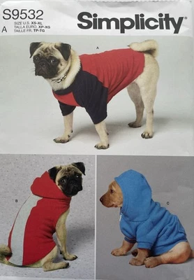 Simplicity - Pattern S9532 -Pet (dog) Clothes - Stretch Knits - XS - XL - Uncut - Image 1 of 3