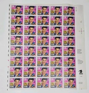 Hoja de cuarenta (40) estampillas conmemorativas de 29 centavos de Elvis Presley 1993 de USPS - Imagen 1 de 6