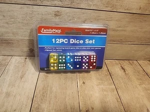 12PC Set Dice Six Sided Color Playing Games Party Teaching Math - Picture 1 of 2