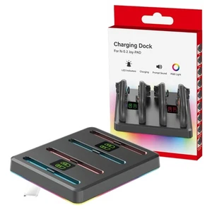 Gamepad Charging Station For NS2 Two Controllers With Adjustable Colorful Lights - Picture 1 of 8