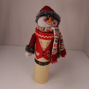 Saluti Internazionali Pupazzo di Neve Figura Contenitore Natale Vacanze 16" - Foto 1 di 7