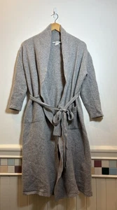 Arlotta Damen XS S Pullover grau Kaschmir Wolle Schalkragen Staubmantel Morgenmantel mit Gürtel - Bild 1 von 9