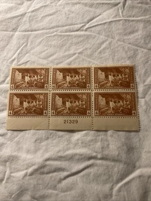 US-(-1934-)Scott # 743-National Parks-4c. Plate Block of 6-MNH #11 - Image 1 of 3