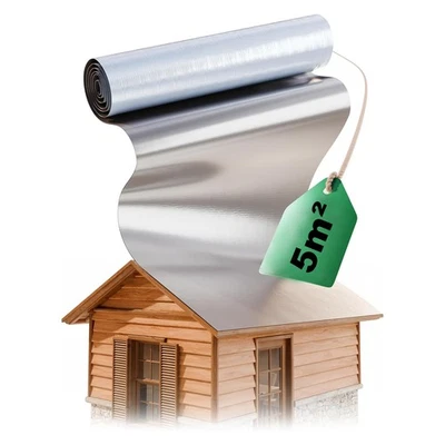 5m² Dachfolie Dachabdichtung Bitumen Selbstklebend UV-beständig Aludachbahn DIY - Bild 1 von 4