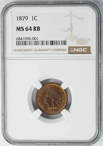 1879 Indian Head Cent 1c MS64RB NGC 950175-4 - Picture 1 of 5
