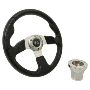 GTW 13.5" Black Rally Golf Cart Steering Wheel for Yamaha Golf Carts (1996-Up) - Foto 1 di 3