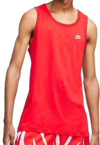 Nike Sportswear Futura Tank Top Shirt University Red White M-XL Men's BQ1260-657 - Picture 1 of 5