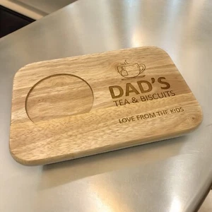 Personalised Tea & Biscuit, Coffee and Cake Serving Board -Any Message Engraved - Picture 1 of 4