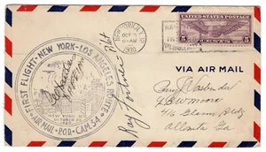 CAM 34W1 New York NY - Atlanta GA 1930 Flight Pilot Signed - Picture 1 of 2