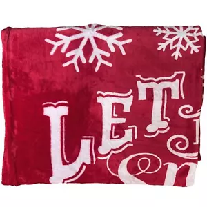 Better Homes & Gardens Velvet Plush Microfleece Red Snoflake Throw Blanket - Picture 1 of 3