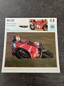 CARTE FICHE MOTO collection ATLAS DUCATI 888 DESMOQUATTRO RAYMOND ROCHE - Picture 1 of 1