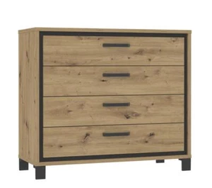 Schubkastenkommode TRONDHEIM von Forte Artisan Eiche / Schwarz Eiche - Bild 1 von 7