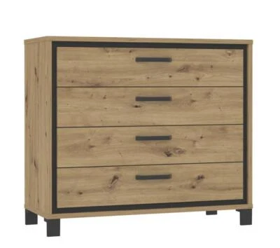 Schubkastenkommode TRONDHEIM von Forte Artisan Eiche / Schwarz Eiche - Bild 1 von 4