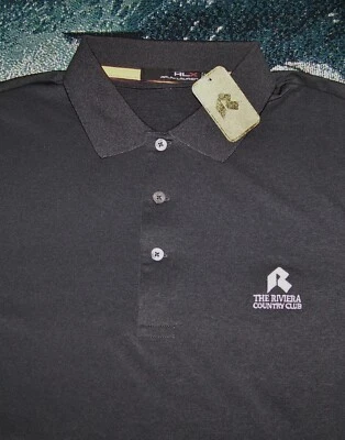 NUEVA RALPH LAUREN RLX Camisa Polo de Golf Manga Larga THE RIVIERA COUNTRY CLUB L Gris Foto 1 de 4
