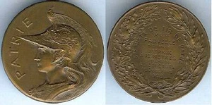 Médaille de table - BATNA ALGERIE 1908 Melle FAUVELLE 1° prix dames 12 m d=37mm - Picture 1 of 1