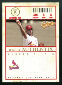 2005 Fleer Authentix Baseball Jersey Authentix Patch Albert Pujols