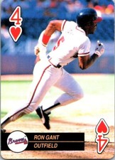 Ron Gant Atlanta Braves 1992  U.S. Playing Card Aces Four 4 Of Hearts