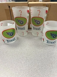 Tennessee Titans set of 4 Christmas Glasses Brand New Official NFL - Picture 1 of 4