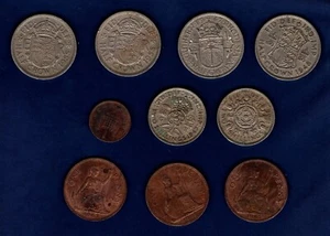 REGNO UNITO LOTTO DI 10 MONETE QUALITA' BB - Picture 1 of 2