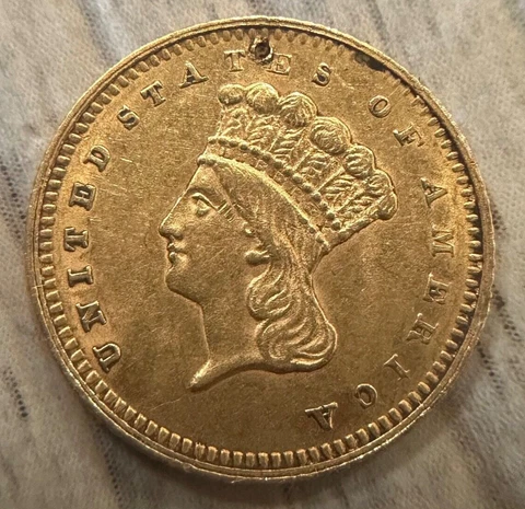 1862 P US Mint Indian Head Type 3 Gold Dollar $1, Nice Civil War Date Cover