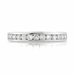 Mark Broumand 0.55ct Round Brilliant Cut Diamond Wedding Band in Platinum - Picture 1 of 2