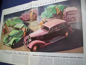 1933 Olds Oldsmobile Coupé Business Coupé Limousine Großmag Mittelfaltbar Ad-Showroom - Bild 1 von 1