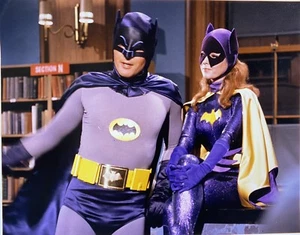 Vintage Color Photo ADAM WEST Batman and Batgirl Comic Book TV Character Costume - Picture 1 of 3