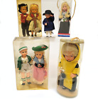 Lot of 7 Vintage International Travel Souvenir Dolls 6 Celluloid 5 Sleepy Eyes