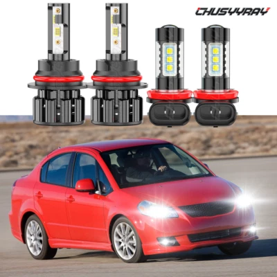 4x Combo 9007 H11 Faro LED Antiniebla 6000K Blanco Para Suzuki SX4 2007-2013 Foto 1 de 4