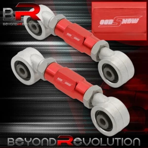 For 1993-1997 Civic Del Sol Rear Lower Adj. Suspension Steel Camber Toe Arms Red - Picture 1 of 3